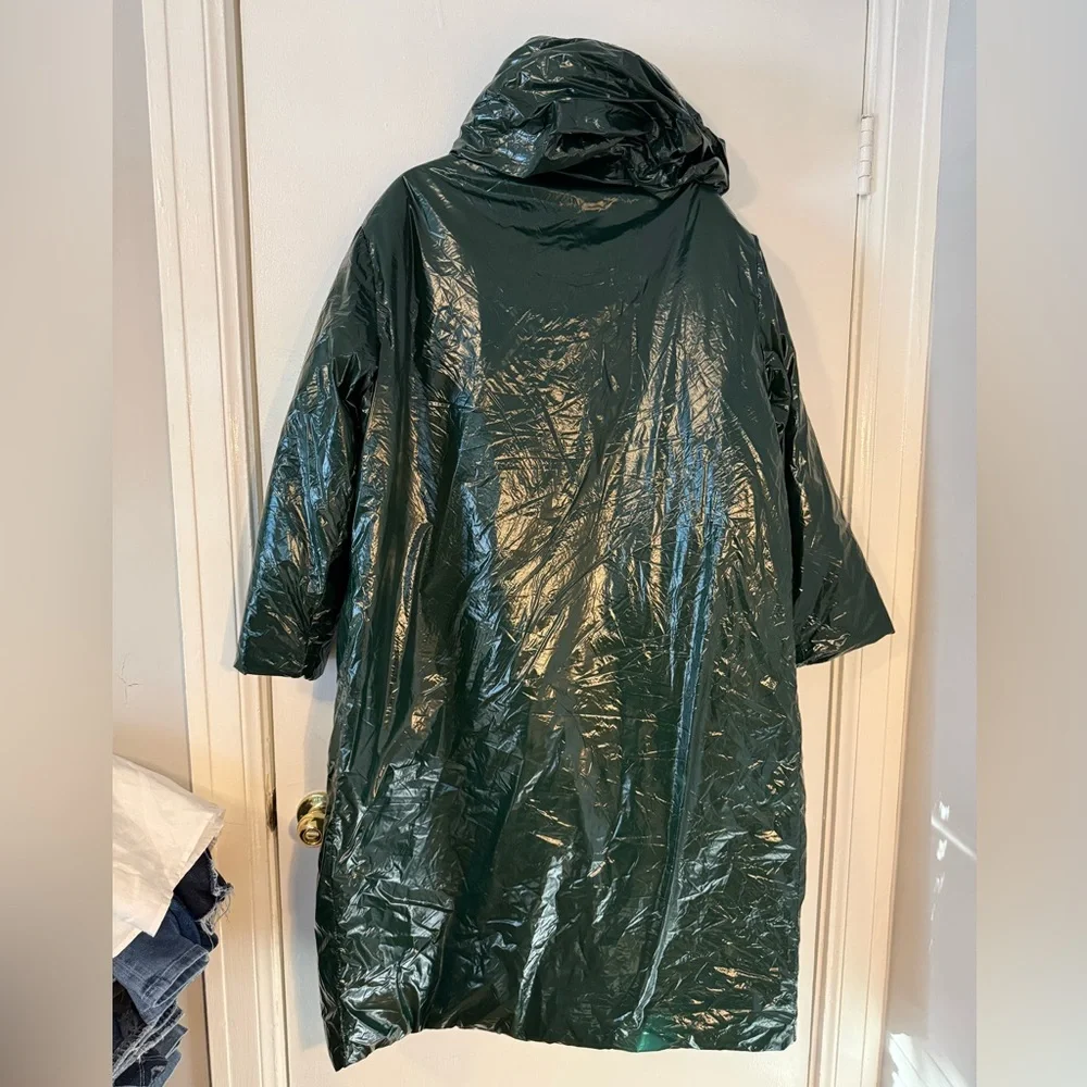 Urban Outfitters Mila Longline Parka Jacket in Green. Size Medium - Picture 6 of 11